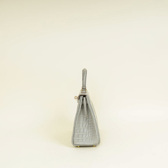 Hermes Bicolor Kelly 25 Verso Retourne Alligator Mississippien Horse Shoe Bag