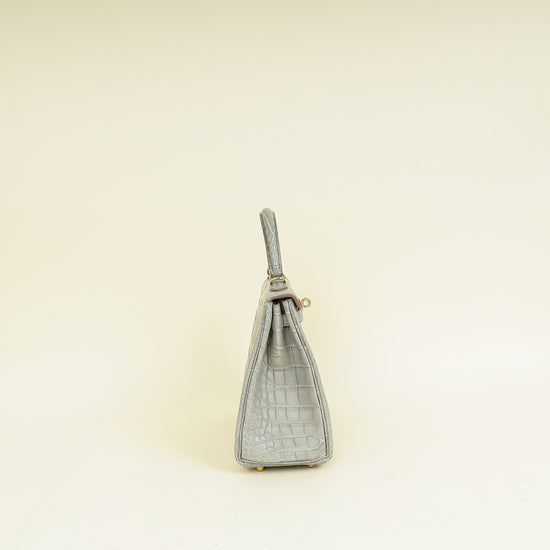 Hermes Bicolor Kelly 25 Verso Retourne Alligator Mississippien Horse Shoe Bag