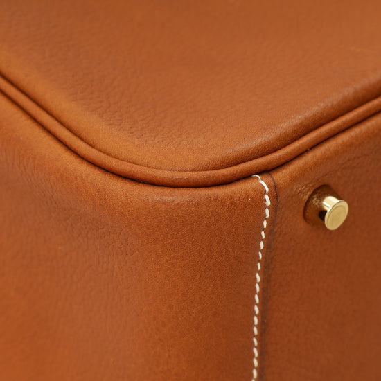 Hermes Gold Lindy II Mini Bag W/ Grain Toile Canvas Shoulder Strap-Hermes-THE CLOSET