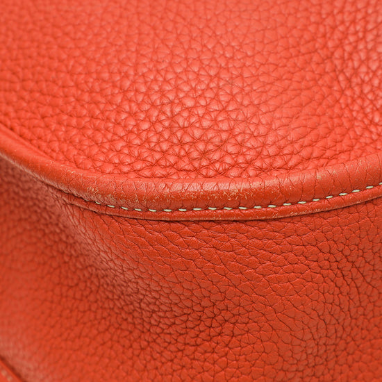 Hermes Birkin Handbag Brique Clemence With Palladium Hardware 30 Red Auction