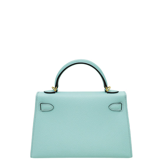 Hermes Bleu Zephyr Sellier Mini Kelly Bag