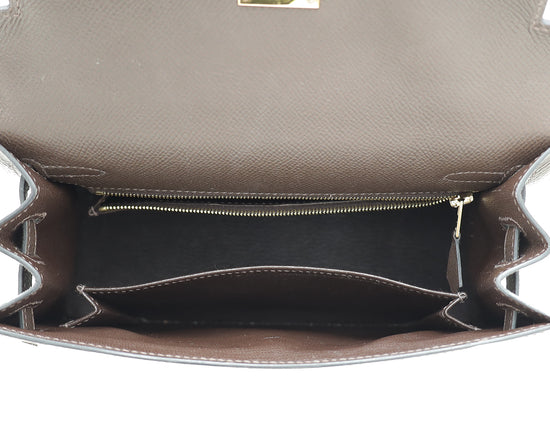 Hermes Chocolate Sellier Kelly 25 Bag