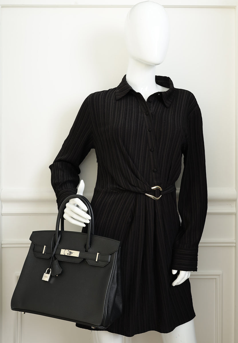 Hermes Noir Birkin 30 Bag