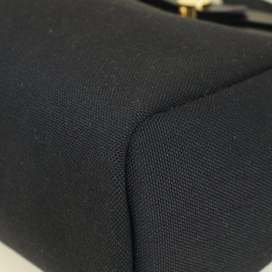 Hermes Noir Herbag Zip 31 PM Retourne Bag W/Twilly
