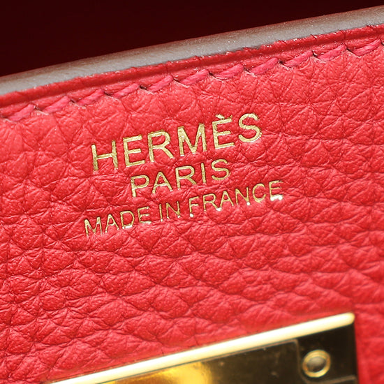 Hermes Rouge Casaque Retourne Birkin 30 Bag