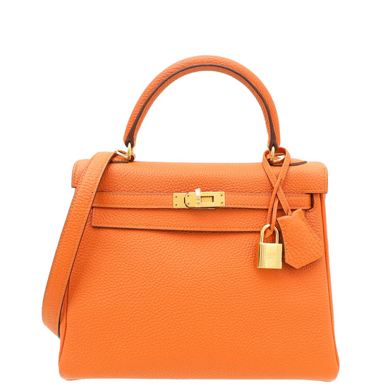 Hermes Orange Retourne Kelly 25 Bag