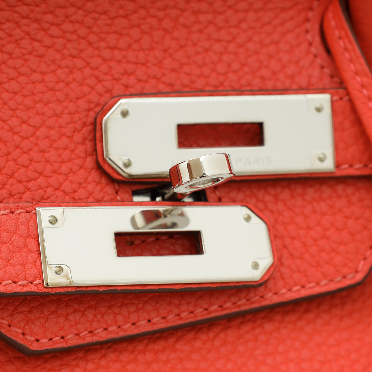 Hermes Rouge Pivoine Retourne Birkin 30 Bag