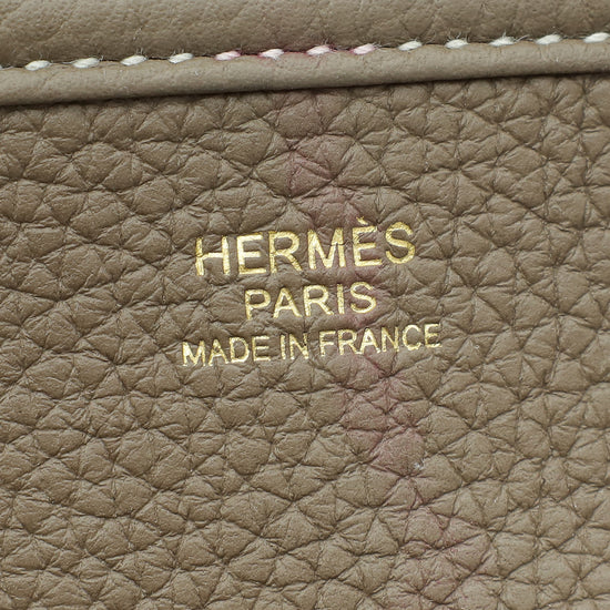 Hermes Etoupe Evelyne III PM Togo Bag