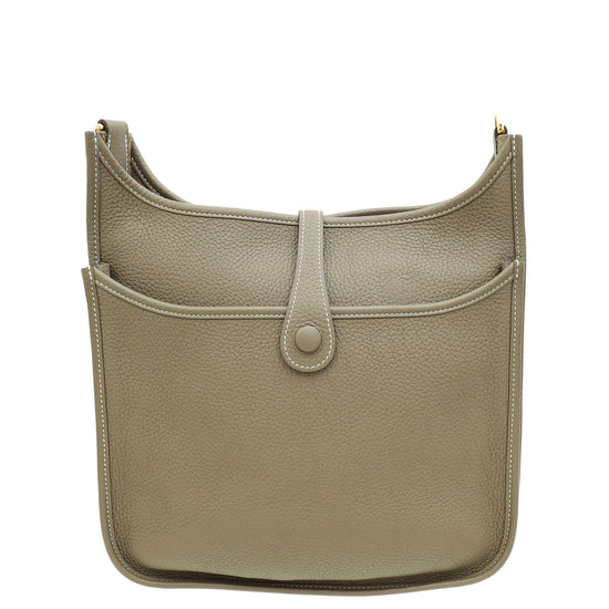 Hermes Etoupe Evelyne III PM Togo Bag