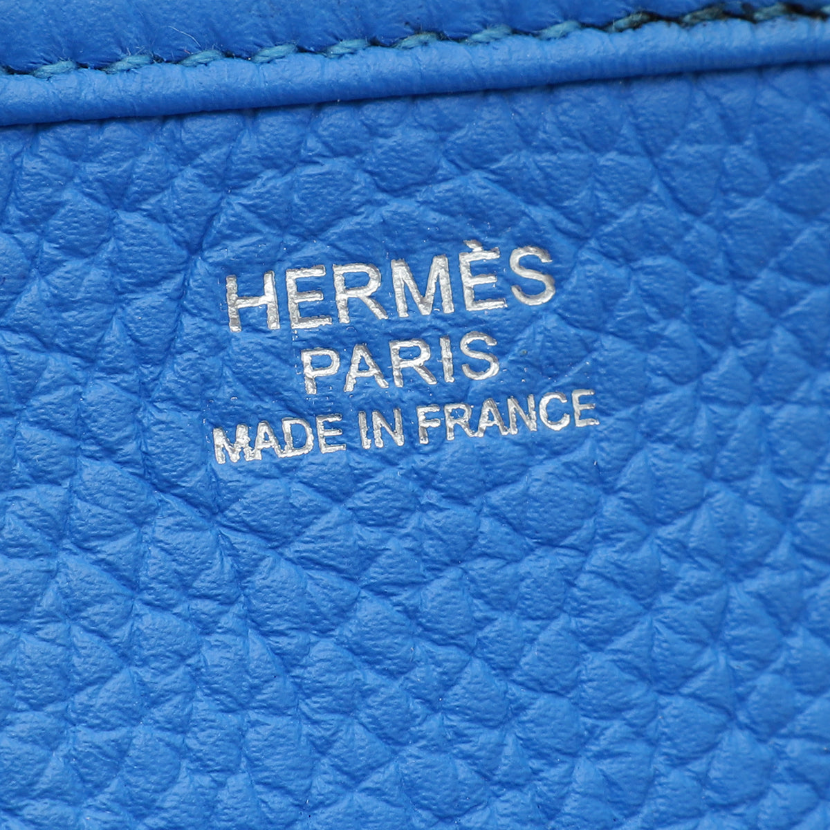 Hermes Bleu Zanzibar Evelyne III PM Bag