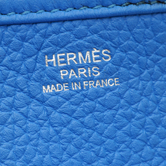 Hermes Bleu Zanzibar Evelyne III PM Bag