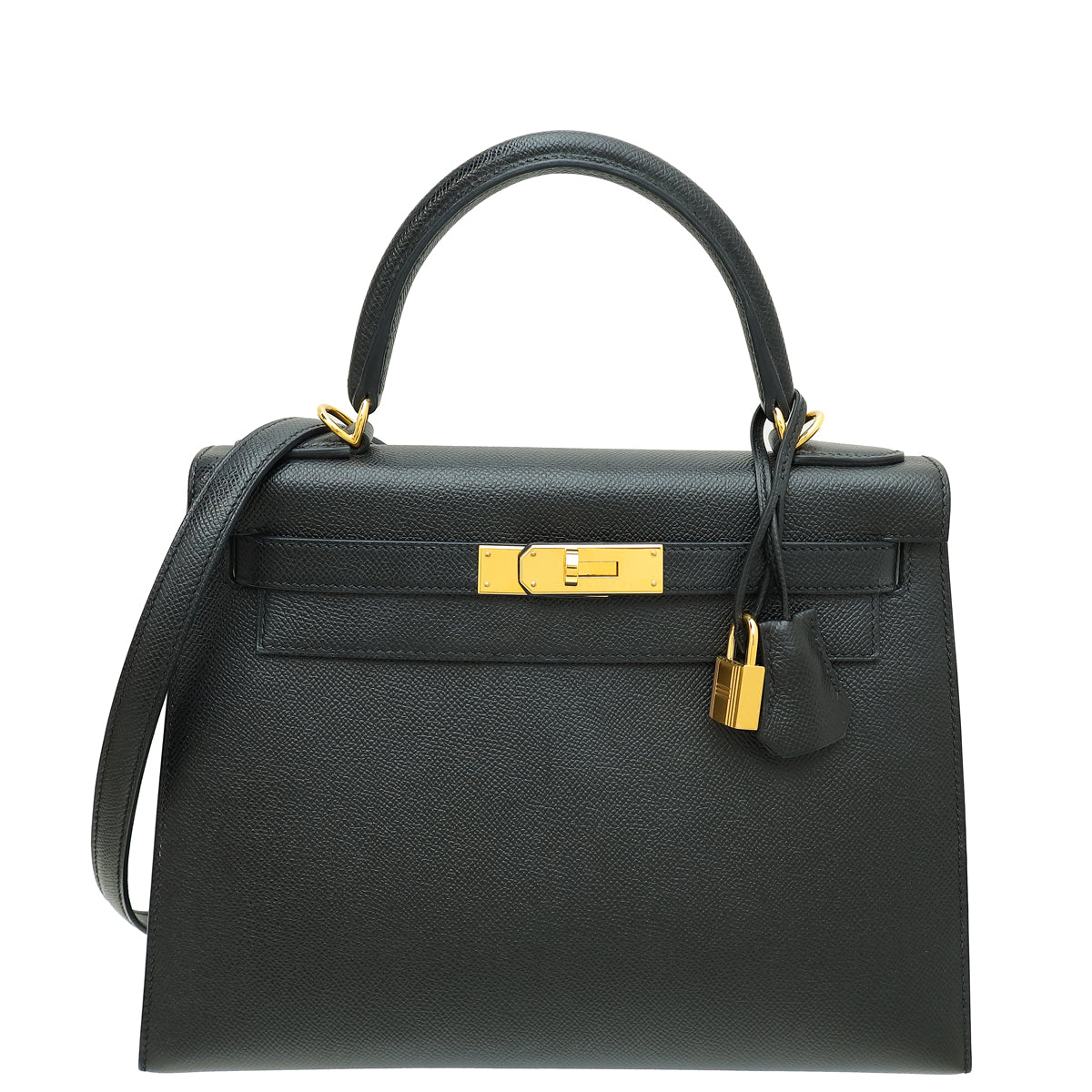 Hermes Noir Sellier Kelly 28 Bag-Hermes-THE CLOSET
