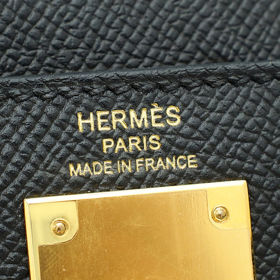 Hermes Noir Sellier Kelly 28 Bag