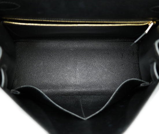 Hermes Noir Sellier Kelly 28 Bag