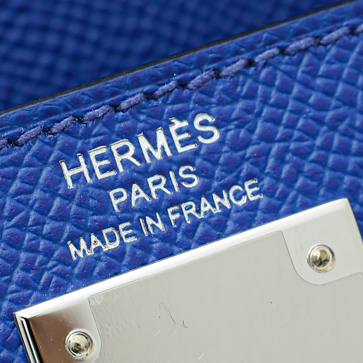 Hermes Bleu Electric 28 Sellier Kelly Bag