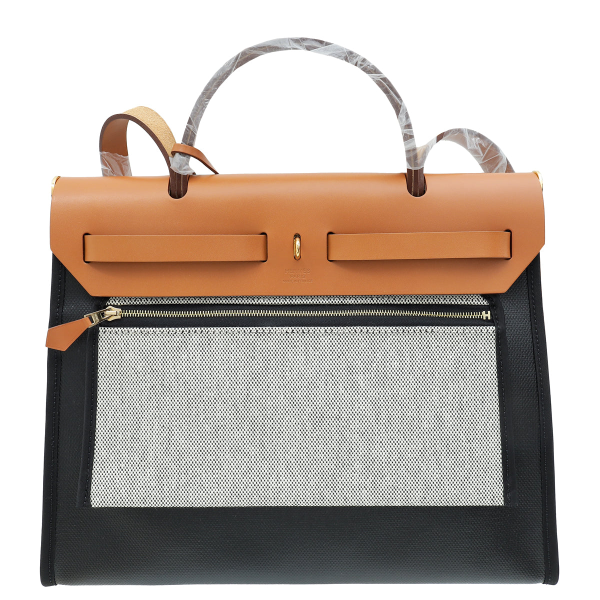 Hermes Bicolor Herbag Zip 31 PM Toile H Berline Vache Hunter Bag-Hermes-THE CLOSET