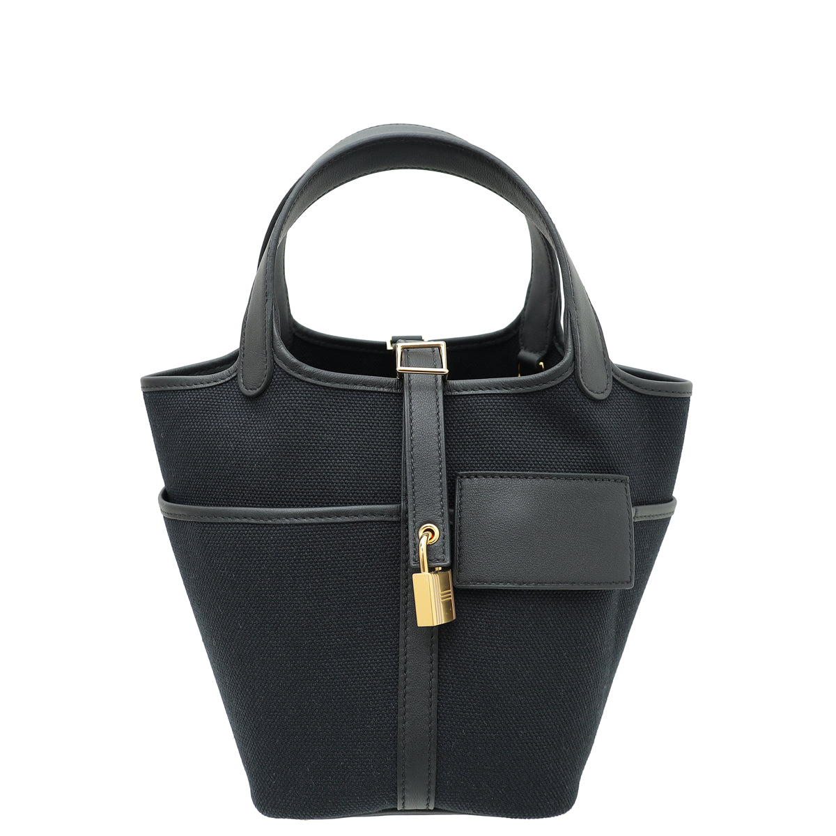 Hermes Noir Toile Goeland & Swift Picotin Lock Pockets 18 Bag-Hermes-THE CLOSET