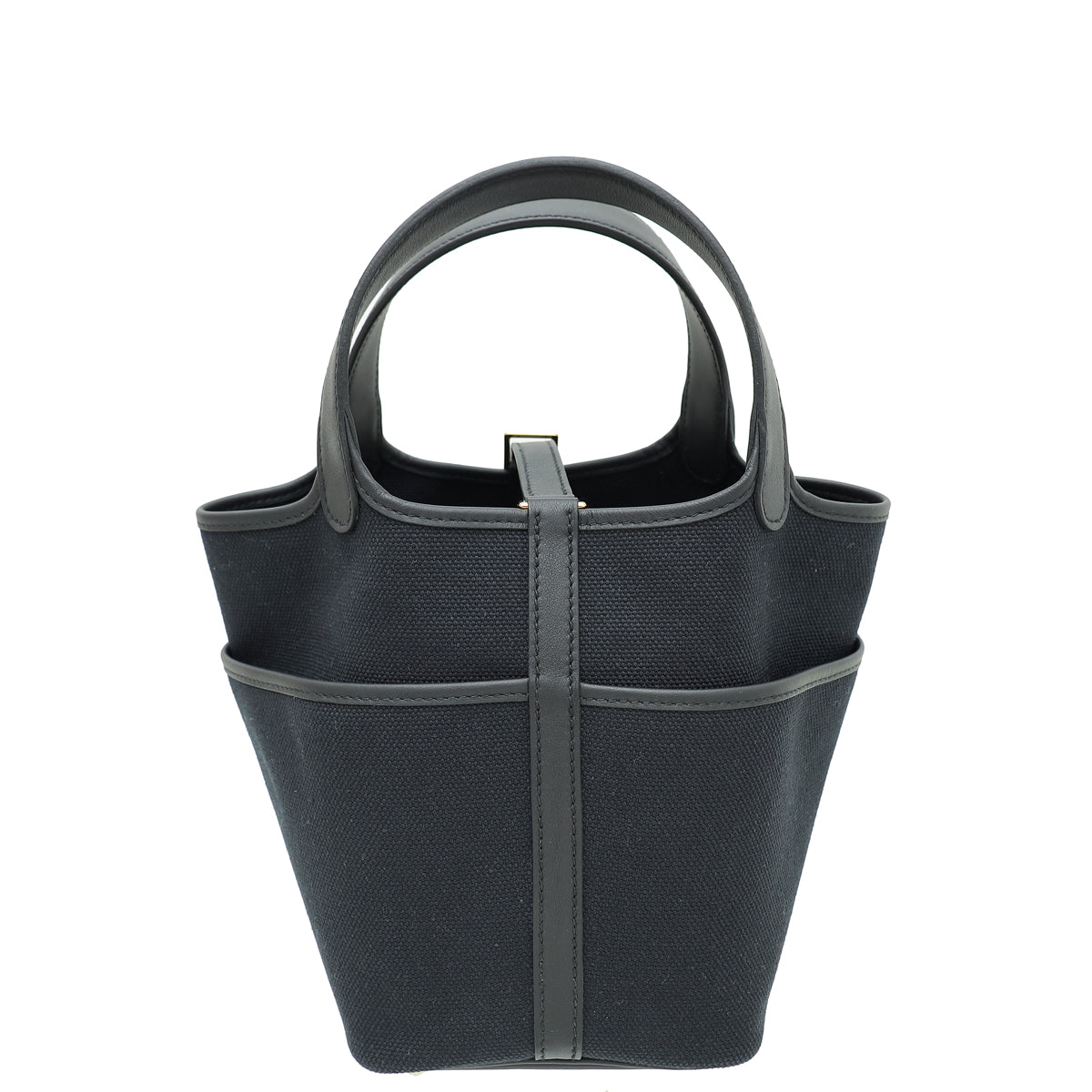 Hermes Noir Toile Goeland & Swift Picotin Lock Pockets 18 Bag-Hermes-THE CLOSET