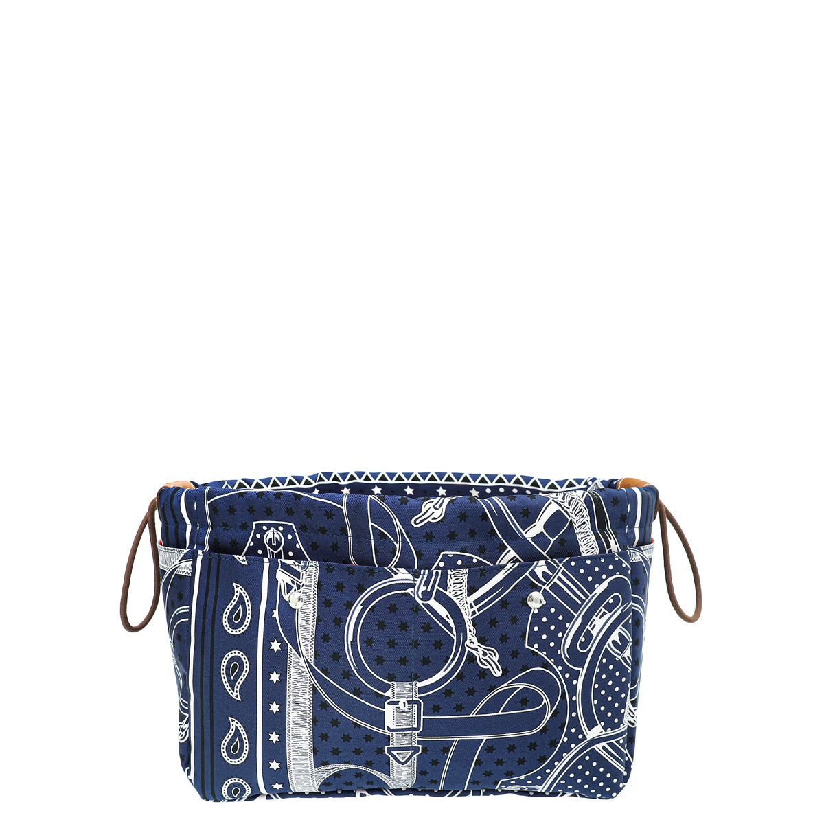 Hermes Bleu Nuit Fourbi 25 "Eperons d'Or" Print Pouch-Hermes-THE CLOSET