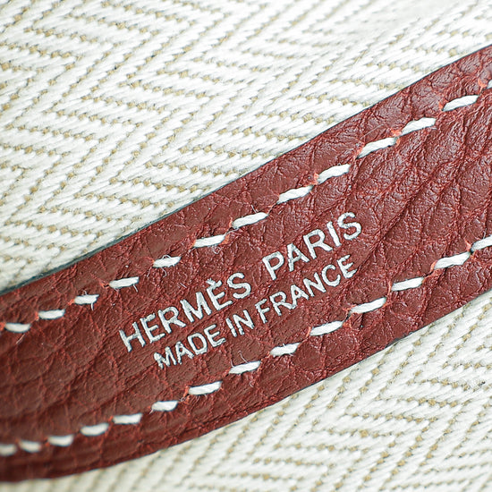 Hermes Rouge H Garden Party 30 MM Top Handle Vanity Bag W/ Booklet