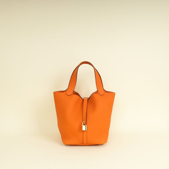Hermes Orange Picotin Lock 22 Bag