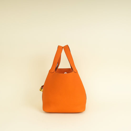Hermes Orange Picotin Lock 22 Bag