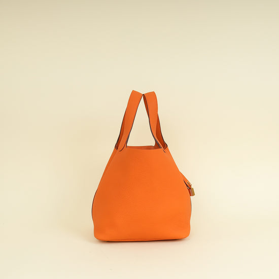 Hermes Orange Picotin Lock 22 Bag