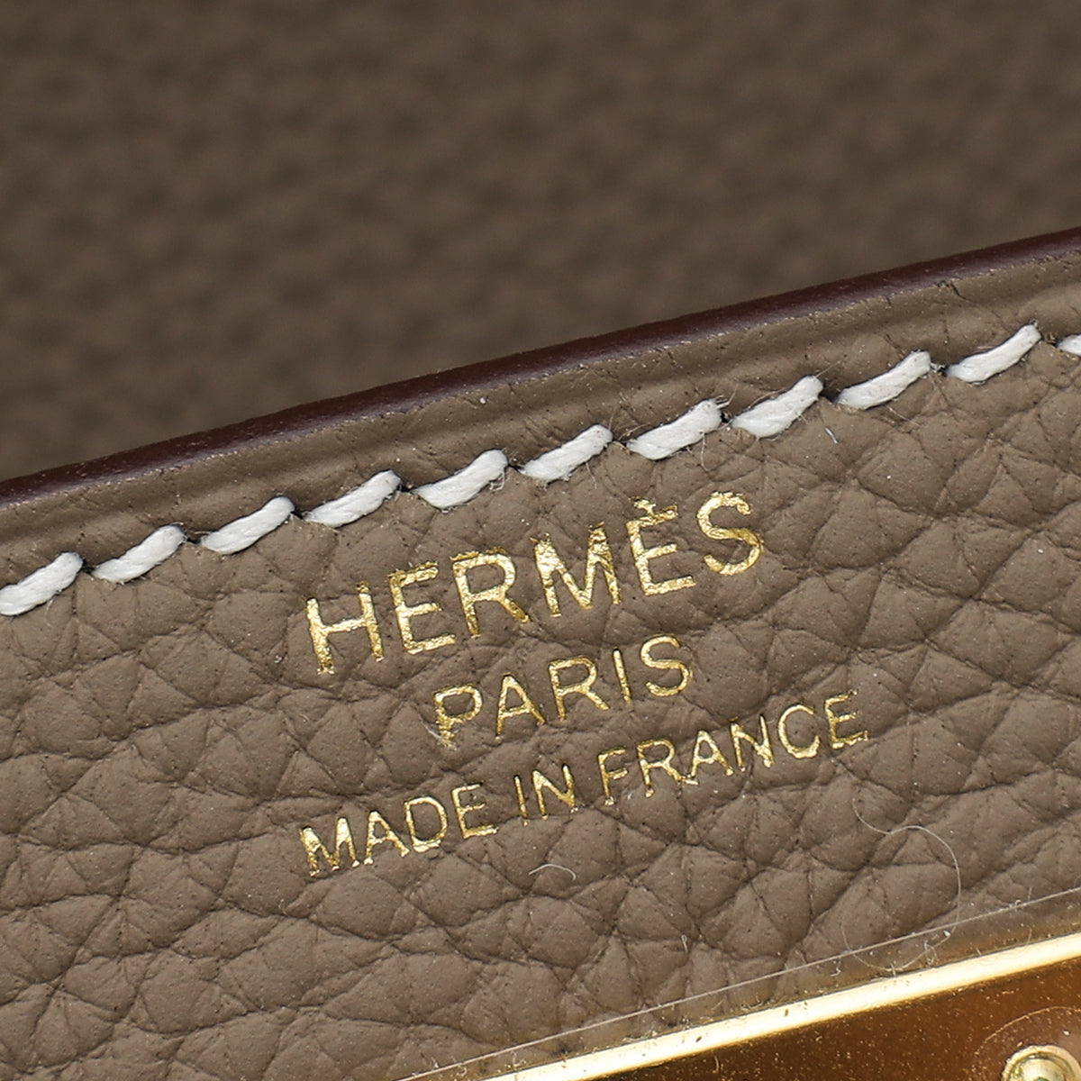 Hermès Etoupe Retourne Kelly 28cm of Togo Leather with