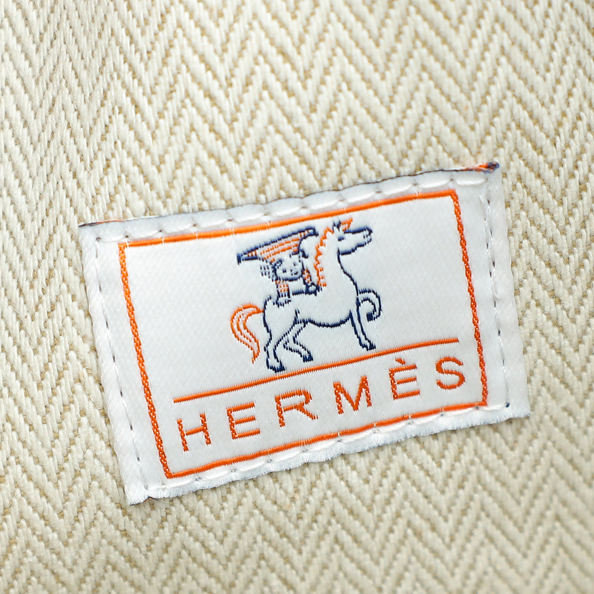 Hermes Gris Perls Bride-A Brac Cabriole Herringbone Large Case Pouch