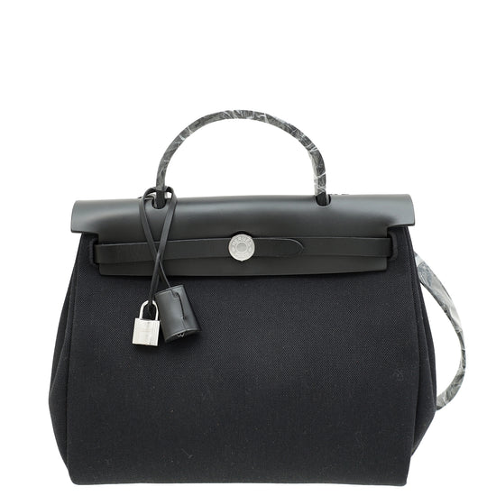 Hermes Noir Herbag Zip 31 PM Retourne Vache Haunter Bag