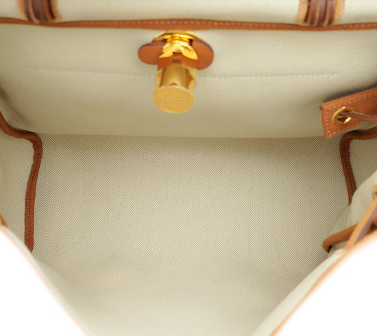 Hermes Herbag Zip 31 PM Vache Hunter Toile Bag