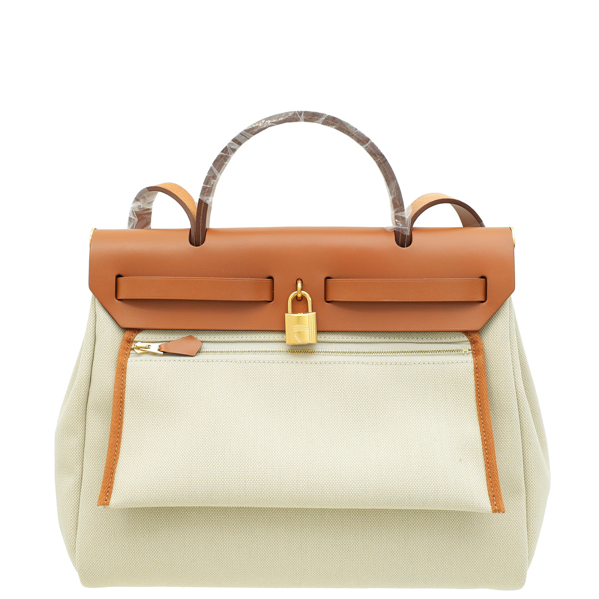 Hermes Herbag Zip 31 PM Vache Hunter Toile Bag-Hermes-THE CLOSET