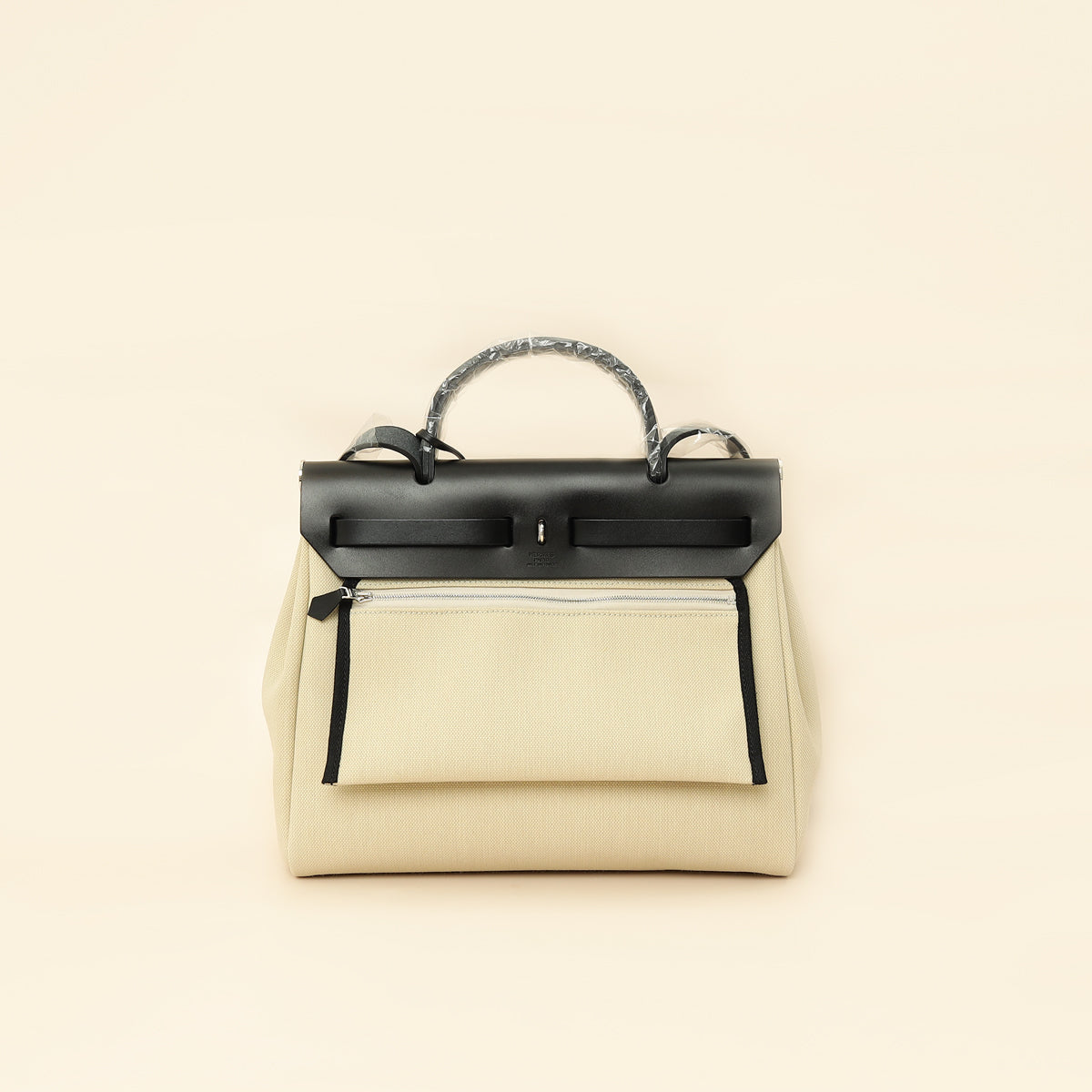 Hermes Bicolor Herbag Zip 31 PM Retourne Toile Militaire Vache Hunter Bag-Hermes-THE CLOSET