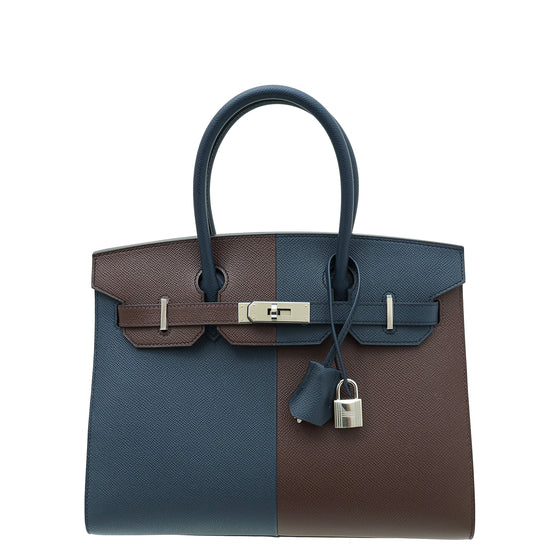 Load image into Gallery viewer, Hermes Tricolor Casaque Sellier Birkin 30 Bag

