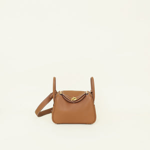 Hermes Gold Mini Lindy Bag