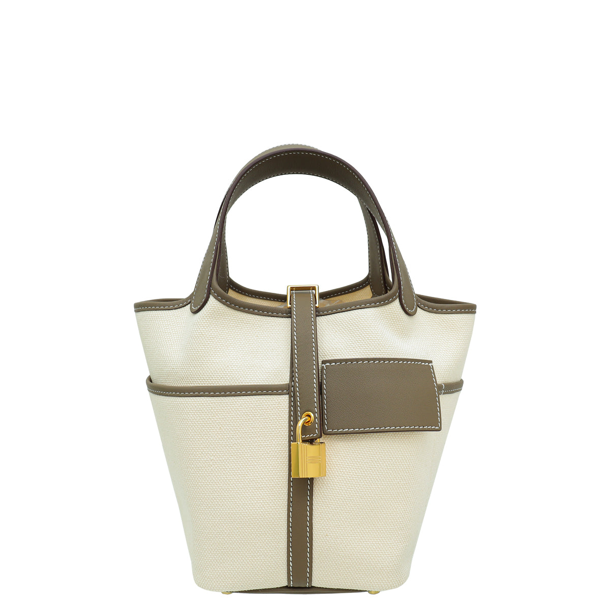 Hermes Bicolor Cargo Picotin Lock 18 Toile Goeland Swift Bag-Hermes-THE CLOSET