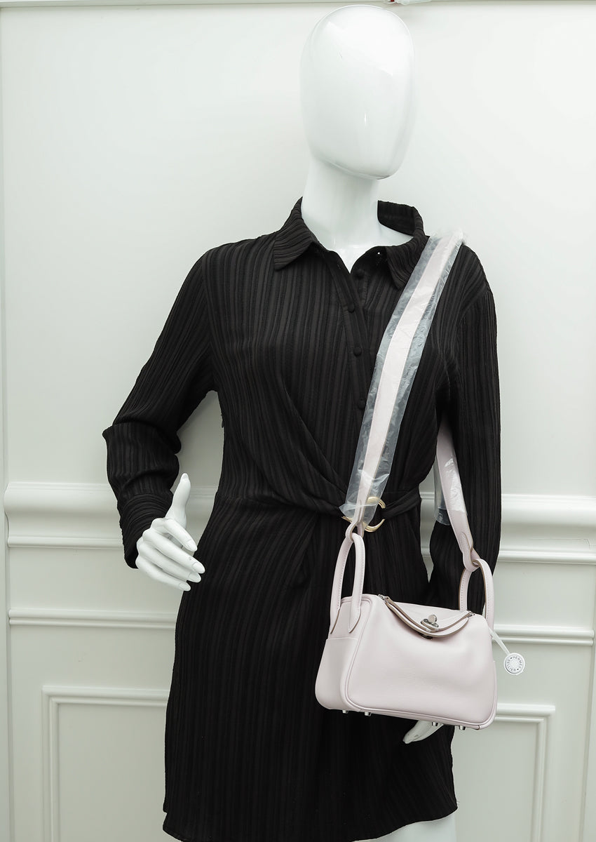 Hermes Mauve Pale Hermes Verso Mini Lindy Bag