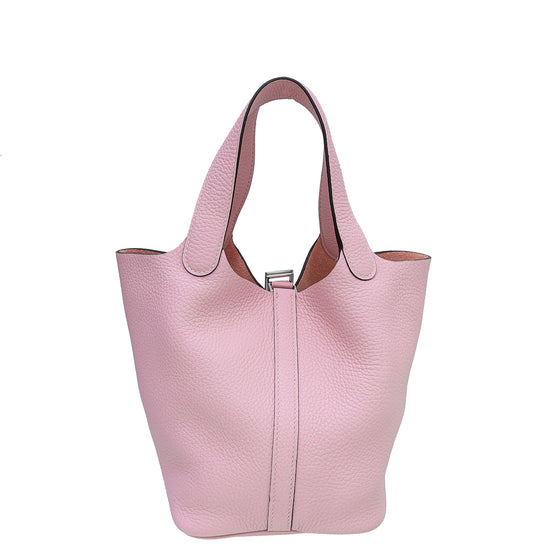 Hermes Rose Sakura Pink Picotin Lock 18 PM Hardware Handbag Bag