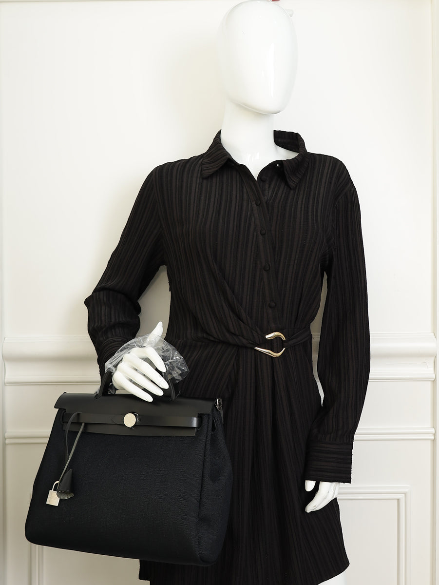 Hermes Noir Herbag Zip 31 PM Bag