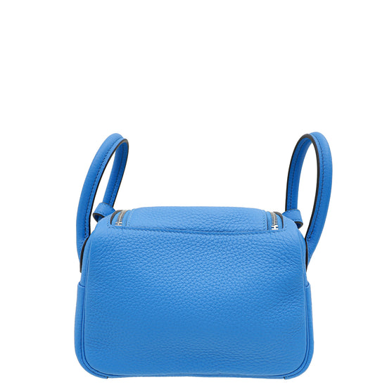 Hermes Bleu Hydra Mini Lindy Bag