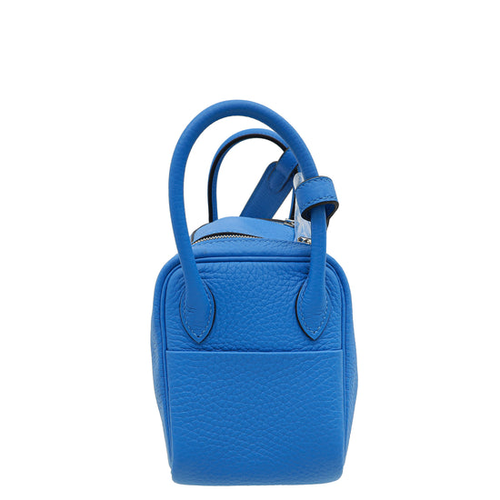 Hermes Bleu Hydra Mini Lindy Bag