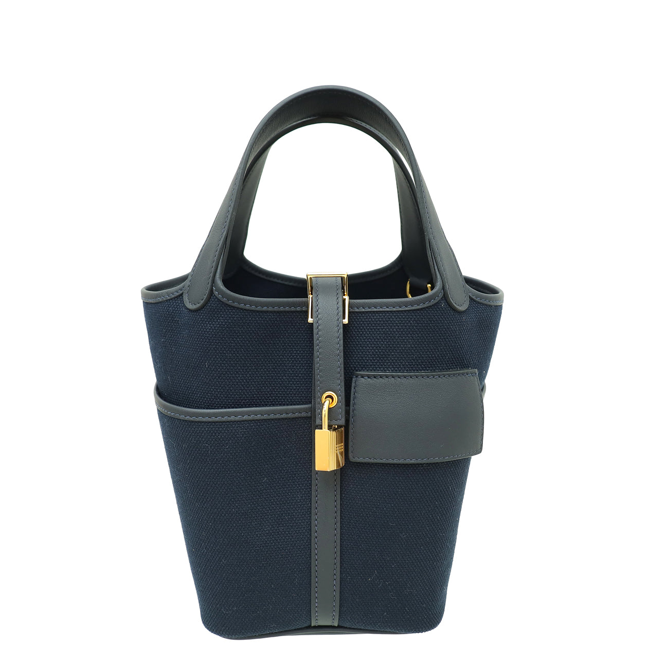 Hermes Bleu Marine Cargo Toile Goeland & Swift Picotin Lock 18 Bag-Hermes-THE CLOSET