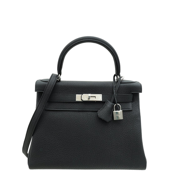 Hermes Noir Retourne Kelly 28 Bag