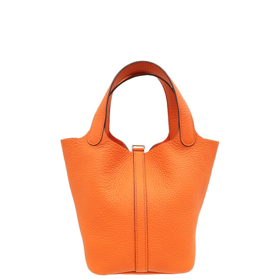 Hermes Orange Picotin Lock 18 Bag