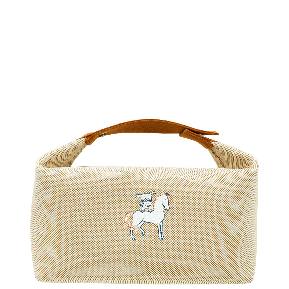 Hermes Biscuit Bride-a-Brac Cabriole Herringbone Large Case Pouch-Hermes-THE CLOSET