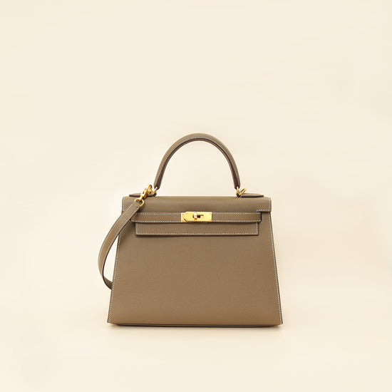 Hermes Etoupe Sellier Kelly 28 Bag