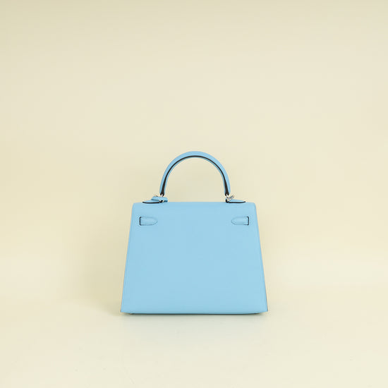 Hermes Bleu Celeste Kelly 25 Sellier Bag