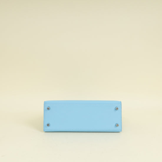 Hermes Bleu Celeste Kelly 25 Sellier Bag