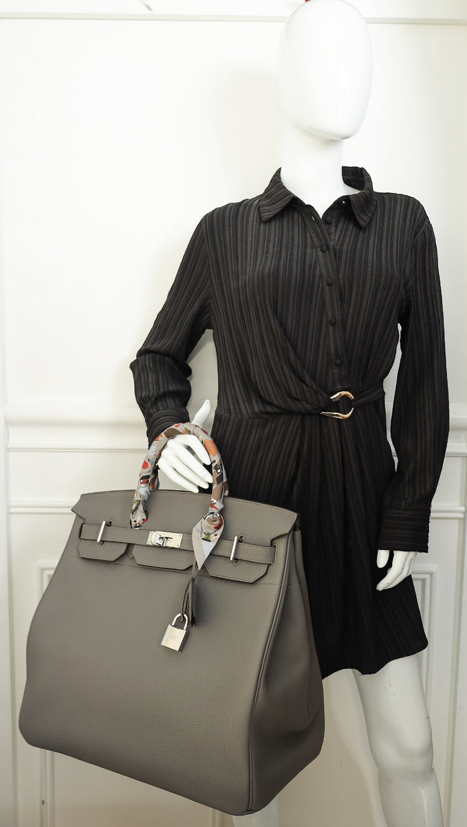 Hermes Gris Etain Haut à Courroies HAC Birkin 40 Bag — image 14 of 14