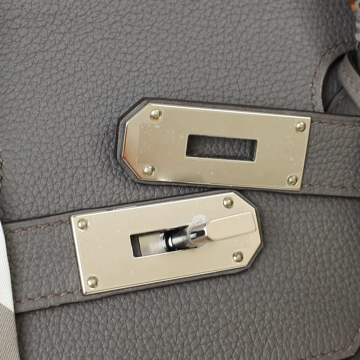 Hermes Gris Etain Haut à Courroies HAC Birkin 40 Bag — image 10 of 14